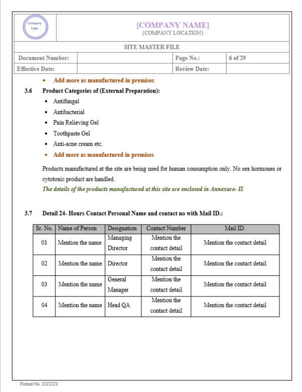 SITE MASTER FILE (SMF) – PharmaGuideHub