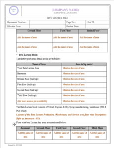SITE MASTER FILE (SMF) – PharmaGuideHub