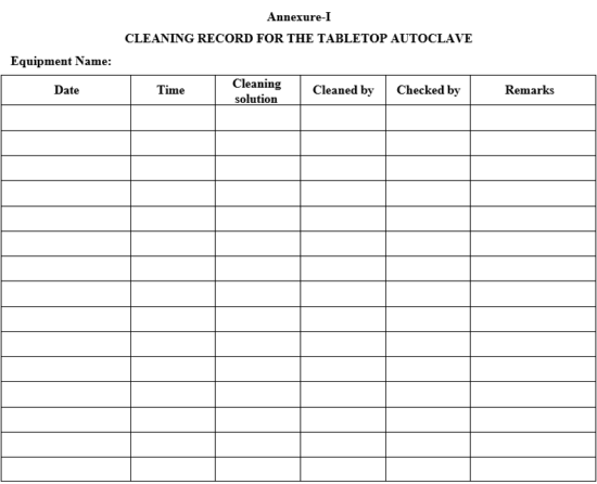 CLEANING OF TABLE TOP AUTOCLAVE – PharmaGuideHub