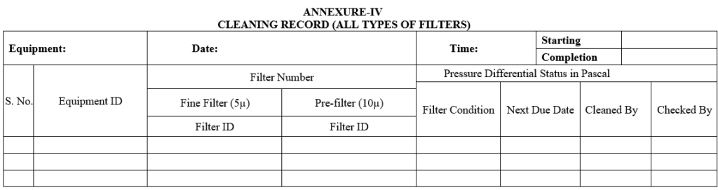 AHU FILTER CLEANING, INSPECTION, REPLACEMENT AND DISCARD