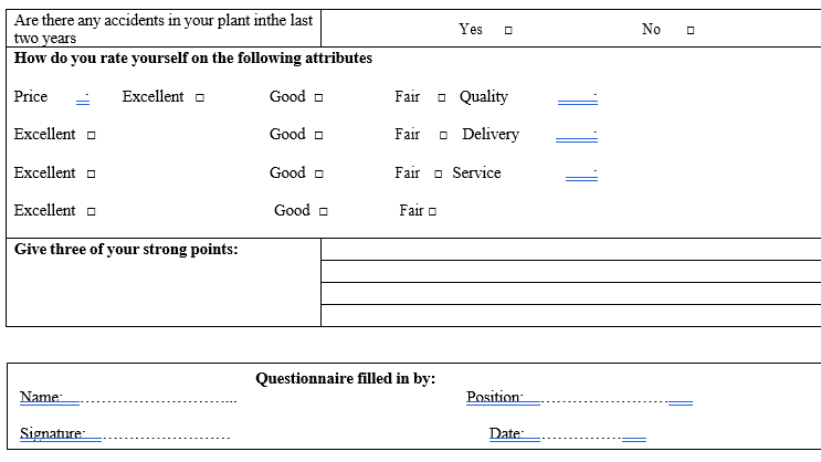 SUPPLIER QUALIFICATION PROGRAM FOR PHARMACEUTICAL AIDS, SOLVENTS AND GASES