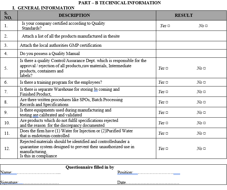 SUPPLIER QUALIFICATION PROGRAM FOR PHARMACEUTICAL AIDS, SOLVENTS AND GASES