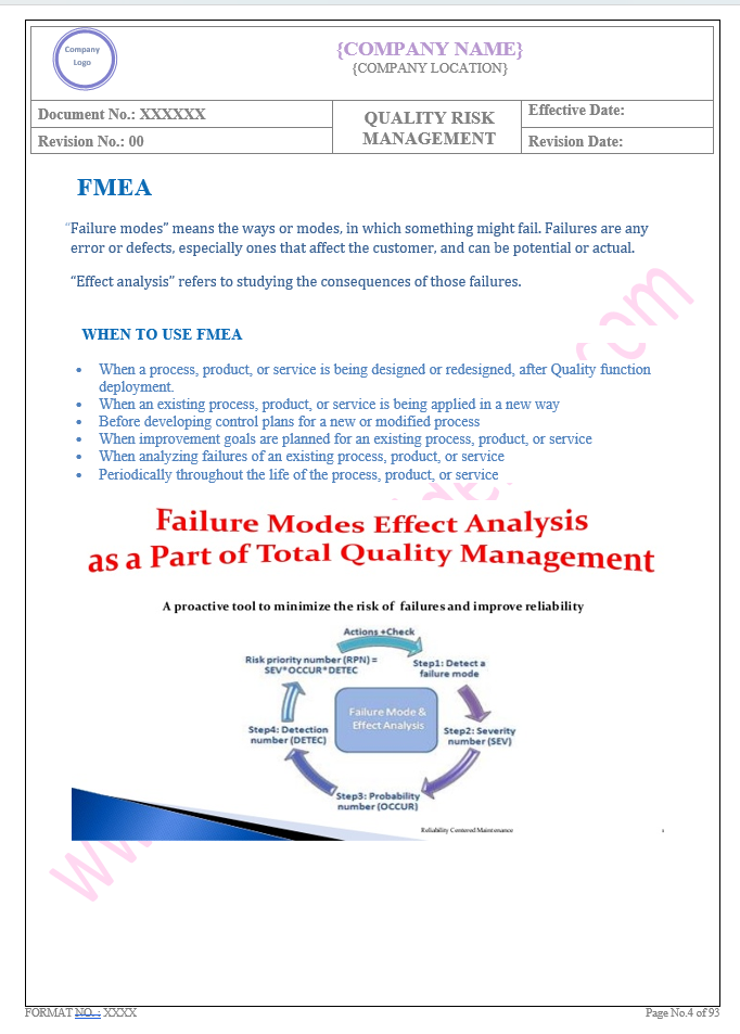 QUALITY RISK MANAGEMENT 