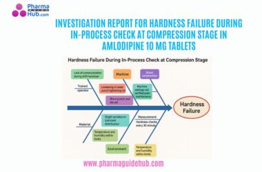 INVESTIGATION REPORT FOR HARDNESS FAILURE DURING IN-PROCESS CHECK AT COMPRESSION STAGE IN AMLODIPINE 10 MG TABLETS