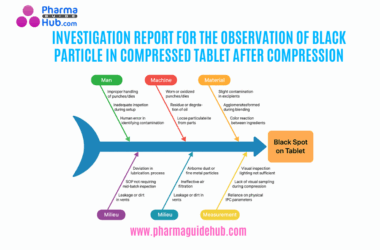 INVESTIGATION REPORT FOR THE OBSERVATION OF BLACK PARTICLE IN COMPRESSED TABLET AFTER COMPRESSION