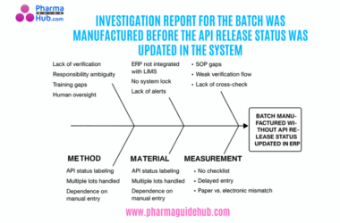 INVESTIGATION REPORT FOR THE BATCH WAS MANUFACTURED BEFORE THE API RELEASE STATUS WAS UPDATED IN THE SYSTEM