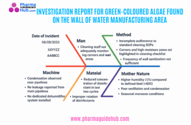 INVESTIGATION REPORT FOR GREEN-COLOURED ALGAE FOUND ON THE WALL OF WATER MANUFACTURING AREA