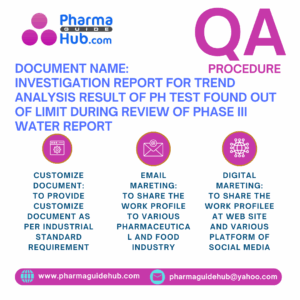 INVESTIGATION REPORT FOR TREND ANALYSIS RESULT OF PH TEST FOUND OUT OF LIMIT DURING REVIEW OF PHASE III WATER REPORT