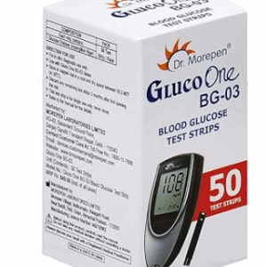 Dr. Morepen BG-03 Blood Glucose Test Strips, 50 Strips (Black/White)(Only Strips, No Glucometer)