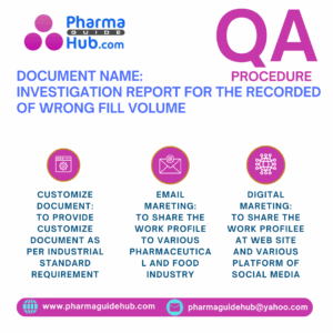 INVESTIGATION REPORT FOR THE RECORDED OF WRONG FILL VOLUME