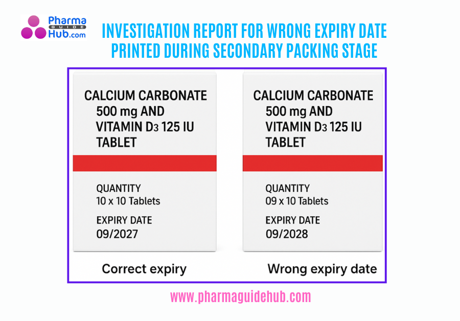 INVESTIGATION REPORT FOR WRONG EXPIRY DATE PRINTED DURING SECONDARY ...