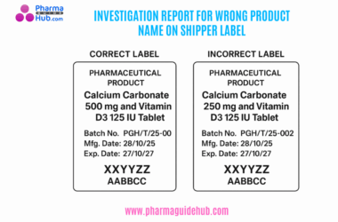 INVESTIGATION REPORT FOR WRONG PRODUCT NAME ON SHIPPER LABEL