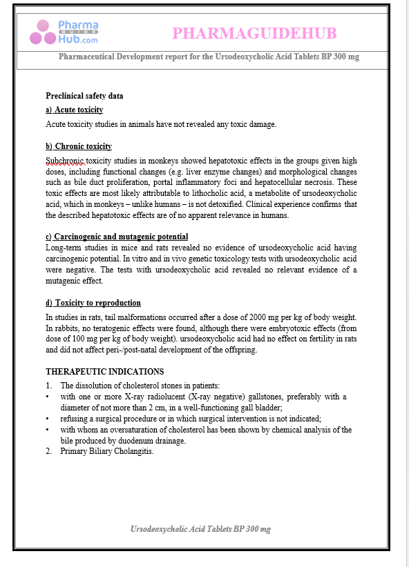 Product Development Report of Ursodeoxycholic Acid