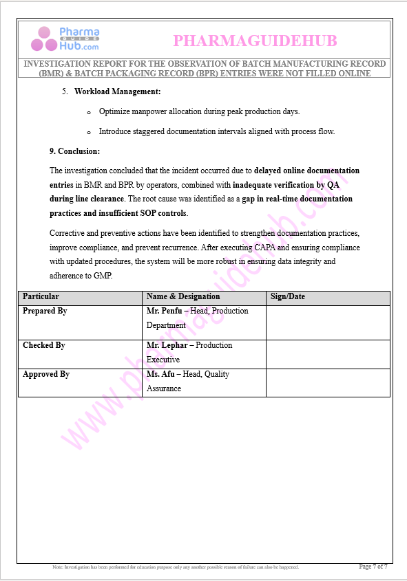 BMR & BPR NOT FILLED ONLINE