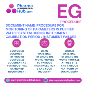 PROCEDURE FOR MONITORING OF PARAMETERS IN PURIFIED WATER SYSTEM DURING INSTRUMENT CALIBRATION PERIOD / INSTUMENT FAILURE