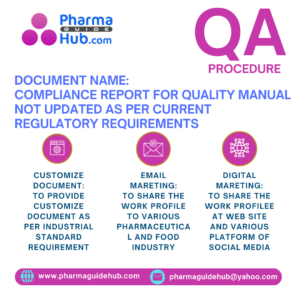 COMPLIANCE REPORT FOR QUALITY MANUAL NOT UPDATED AS PER CURRENT REGULATORY REQUIREMENTS