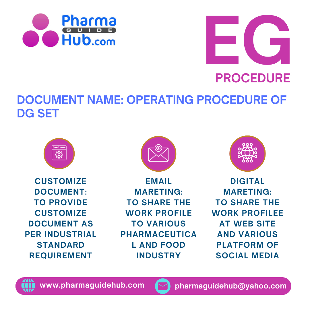OPERATING PROCEDURE OF DG SET