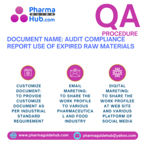 AUDIT COMPLIANCE REPORT USE OF EXPIRED RAW MATERIALS