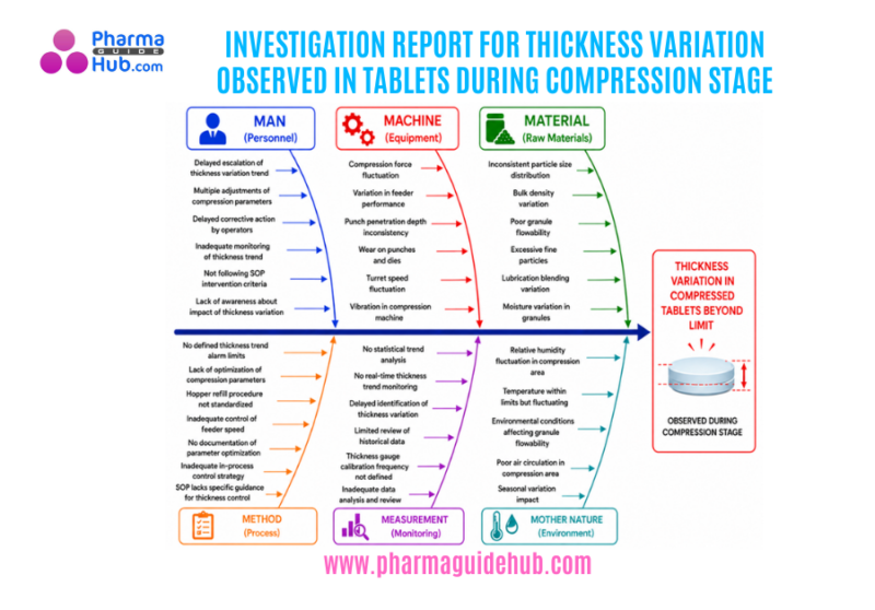 INVESTIGATION REPORT FOR THICKNESS VARIATION OBSERVED IN TABLETS DURING COMPRESSION STAGE