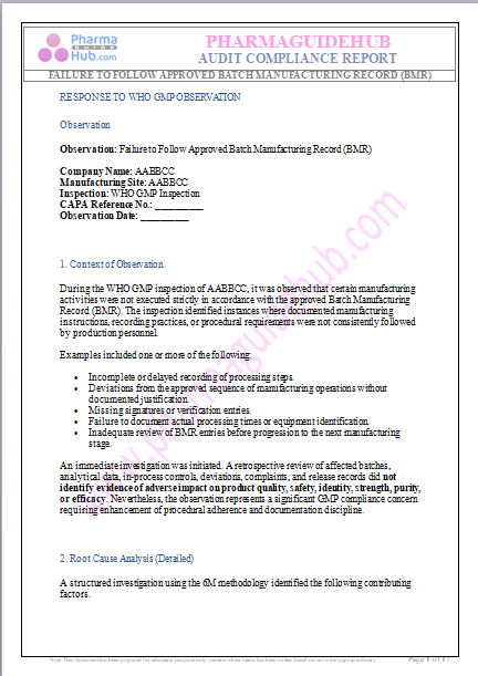 AUDIT COMPLIANCE REPORT