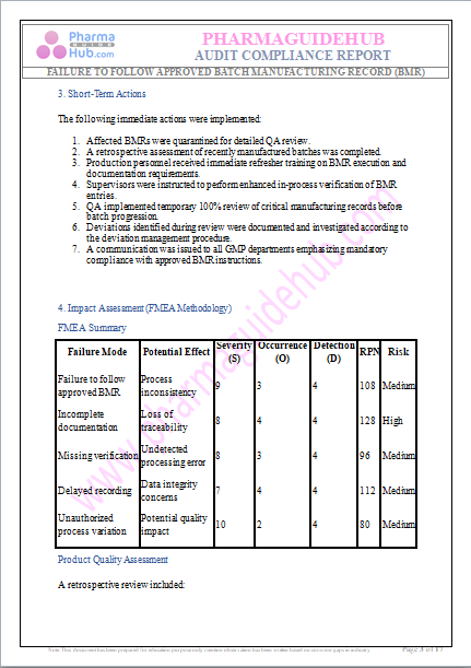 AUDIT COMPLIANCE REPORT