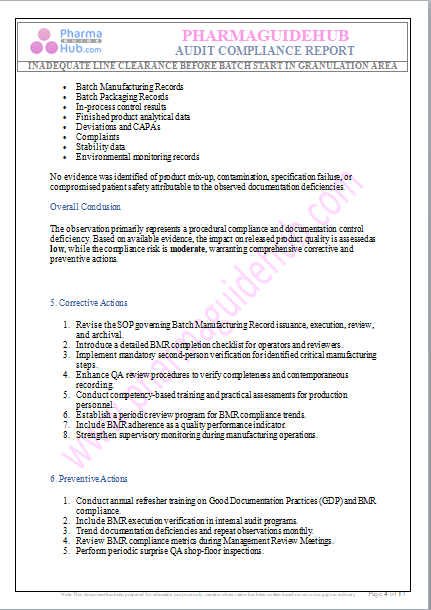 AUDIT COMPLIANCE REPORT