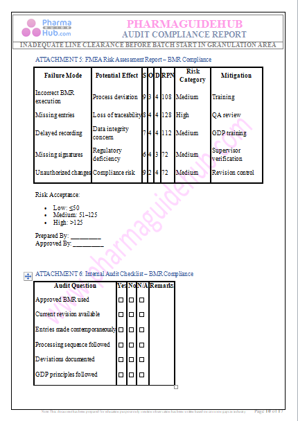 AUDIT COMPLIANCE REPORT