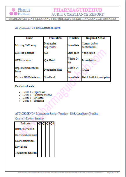 AUDIT COMPLIANCE REPORT
