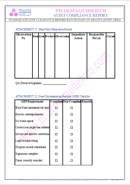 AUDIT COMPLIANCE REPORT