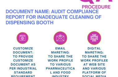 AUDIT COMPLIANCE REPORT FOR INADEQUATE CLEANING OF DISPENSING BOOTH