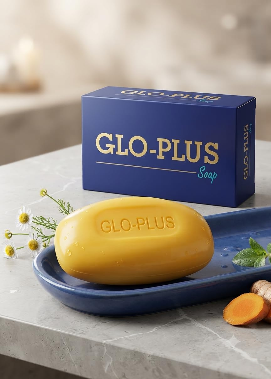 Glow Plus Soap Combopack of 2 | Glutathione | Shea Butter, Coca Butter & Vitamin E | Skin Whitening & Depigmentation Soap | 75 gm (Each Pack contain 2X75 gm)