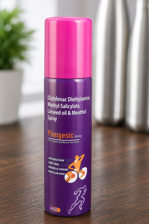 PIANGESIC Fast, Powerful & Effective Pain Relief Spray 55g | Fast Acting Spray for Muscle, Joint, Back, Neck & Knee Pain | Diclofenac, Menthol & Methyl Salicylate Formula | Quick Relief for Sprains & Sports Injuries